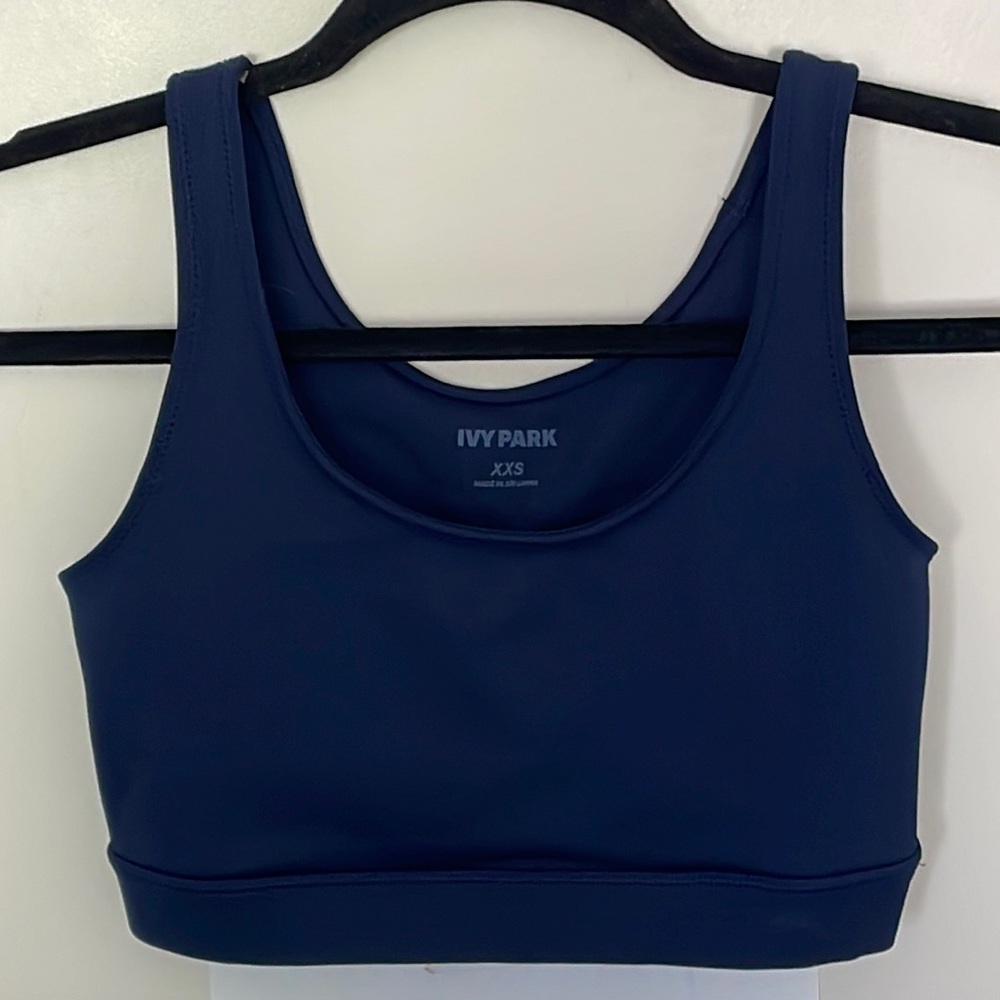 Ivy Park Navy Blue Keyhole Sports Bra XXS
